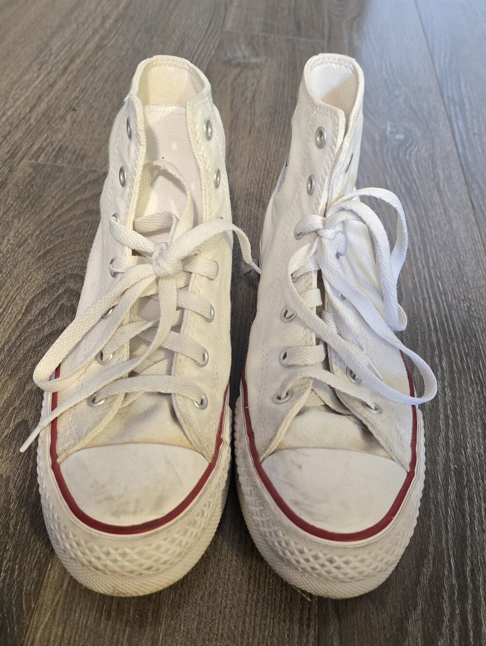 White Converse high top sneakers Size 5